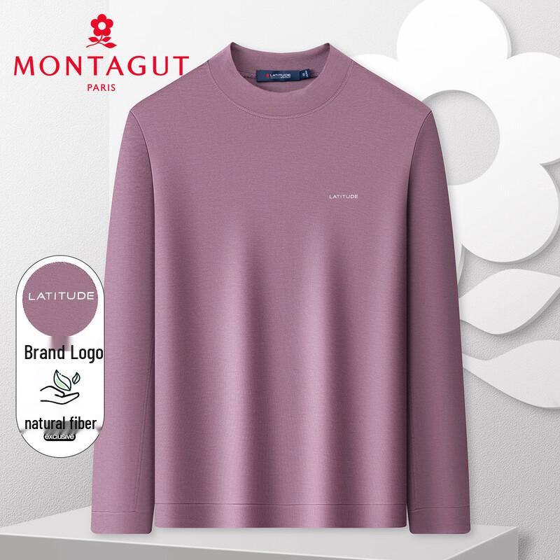 

MONTAGUT Men s Classic Solid Long-Sleeve T-Shirt 50
