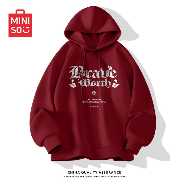 

MINISO Men s American Style Loose Fit Hooded Sweatshirt 3XL