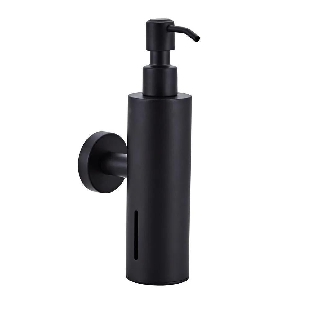 Liquid Soaps Dispensers 304 Stainless Steel Brushed Black Square Circular Manual Soap Dispenser Hotel Bathroom Soap Dispenser