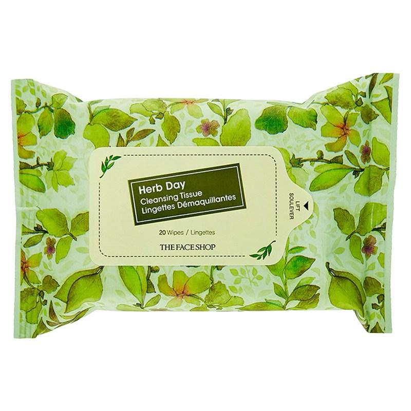 The Face Shop Herb Day Cleansing Tissues, 20 Sheets, 1 Piece