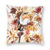 Robin Bird And Fall Colors Square Pillowcase Polyester Linen Velvet Creative Decor Throw Pillow Case Sofa Cushion Wholesale