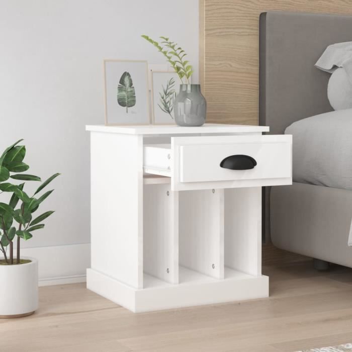 VidaXL Bedside Tables 2 Pcs Glossy White 43x36x50 Cm 816349