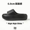 8.0CM black muffin cool slippers women's summer height increase thick bottom new fashion high sense trend outer wear