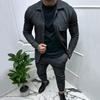 New Men'S Casual Suit Jacket, New Solid Color Jacquard Fashion Suit, Men'S Two-Piece Set, Men'S