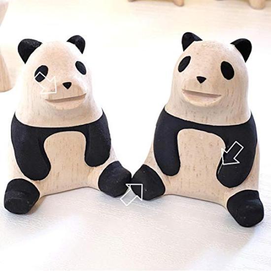 Pole Pole Djurartiklar Panda Panda Handgjord Träsnideri Prydnad Handgjord