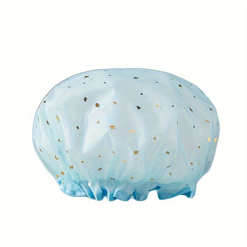 1PC shower cap for women, waterproof for bathing, household use, makeup, kitchen, oil fume and dust cover