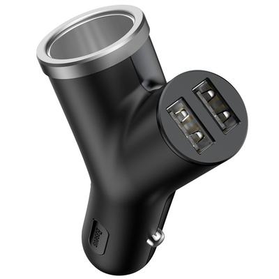 YType Car Charger 2x USB Cigarette Lighter Socket 34A Black