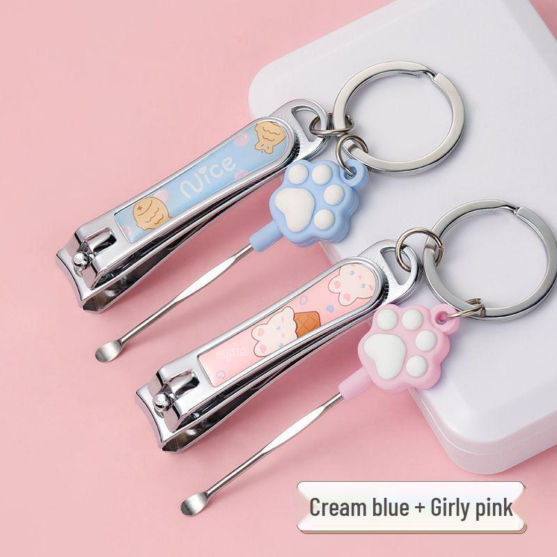 Single Cute Nail Clipper Set: Keychain Nail File & Clippers - Perfect Manicure Gift for Girls