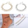 European Style Water Crystal Anklet For Women With Tassel And Alloy Material