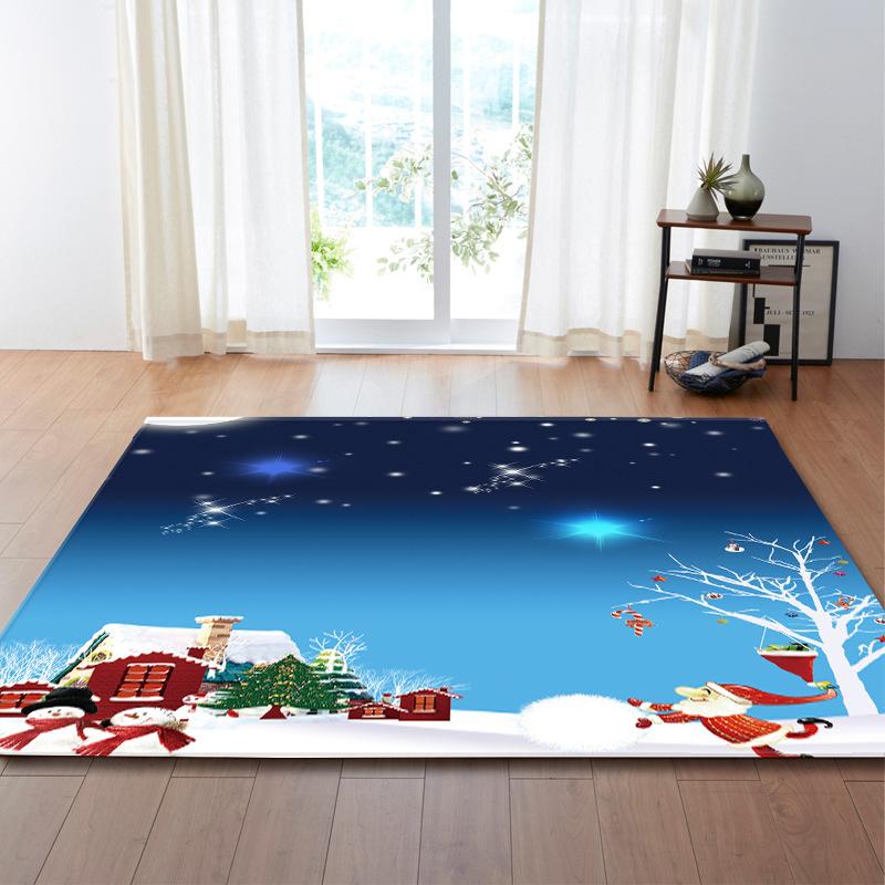 Merry Christmas Living Room Carpet Xmas Santa Claus Stocking Area Rug Festival Home Decor Bedroom Rug Xmas Gift Kids Play Mat