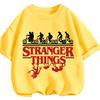 Summer Casual Crew Neck T Shirt Kawaii Cartoon Design Children Stranger Things Short Sleeve Tops Boys Girls
