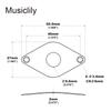 Musiclily Pro Steel Curved Diamond Jack Plate for Electric Nickel 9.6mm Guitar/Bass,