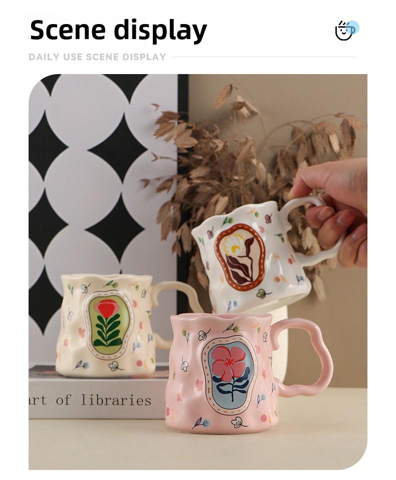 High Value Creative Ceramic Coffee Mug for Women Luxury Home Cafe Cup Exquisite Milk Cup Breakfast Cup Light Luxury