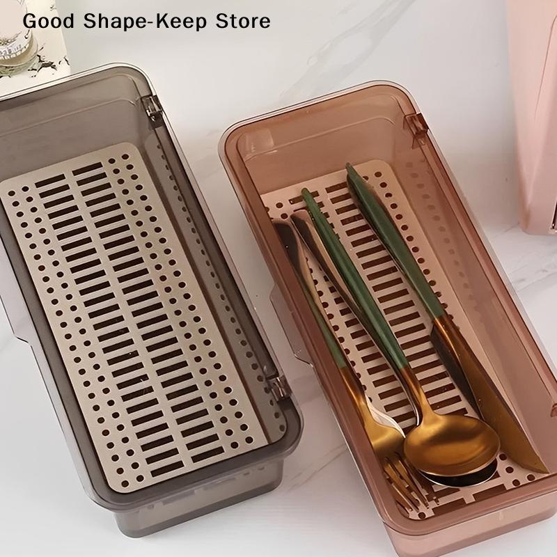 Household Chopstick Holder With Lid Kitchen Tableware Storage Box Dustproof And Draining Chopstick Cage