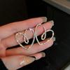 925 Silver Needle Korean Fashion Big Crystal Heart Earrings For Women Jewelry Trending New Luxury Women's Zircon Earrings
