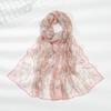 Modischer Schal Stolen Blumenmuster Damen Neu Strand Weiblich Lange Wickeltücher Frühling Herbst Strand Georgette Sonnenschutz Hijab Schal