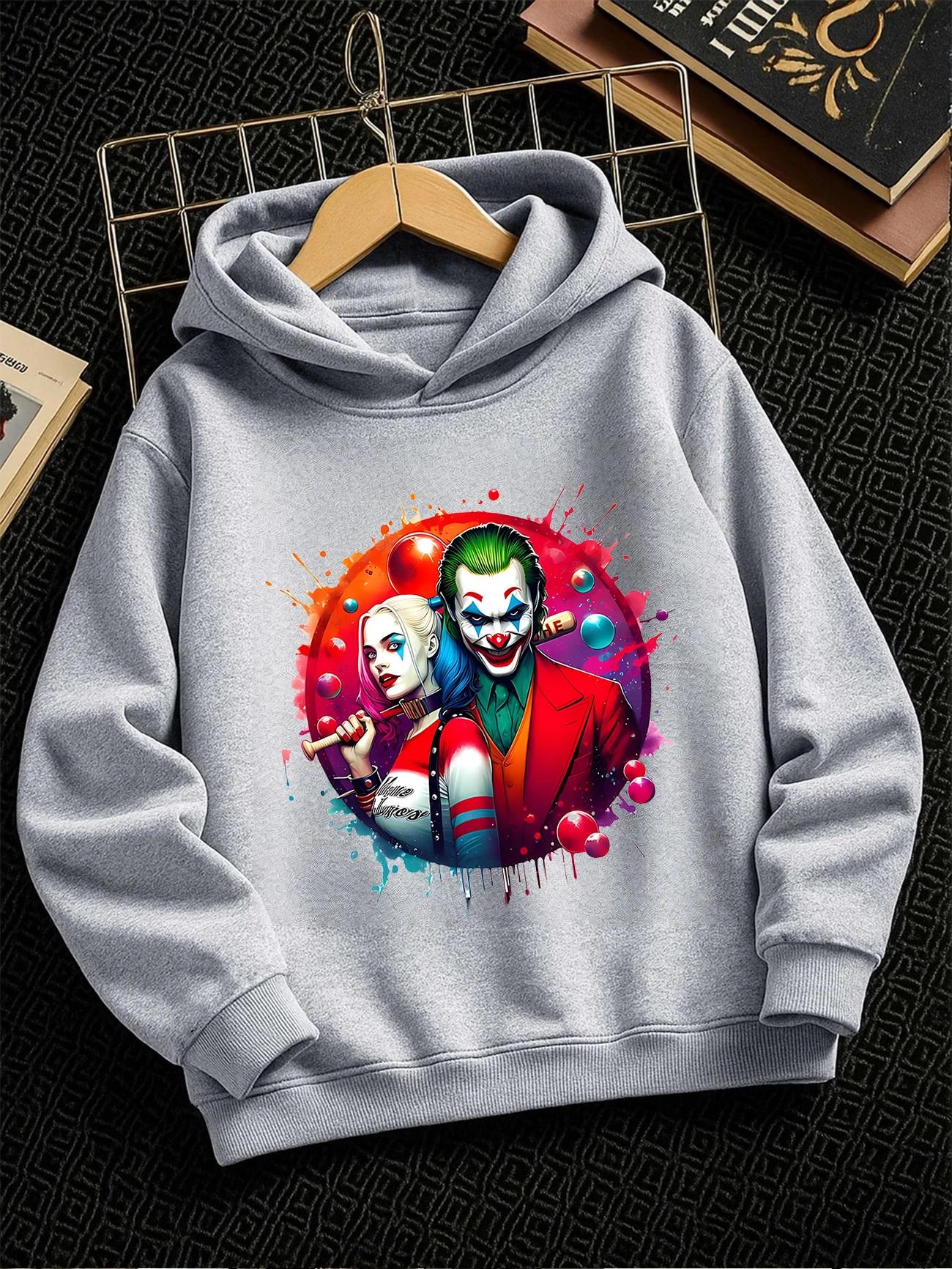 Quirky Joker Pullover Hoodie Summer Cute Crewneck Street 3-14 Years 100