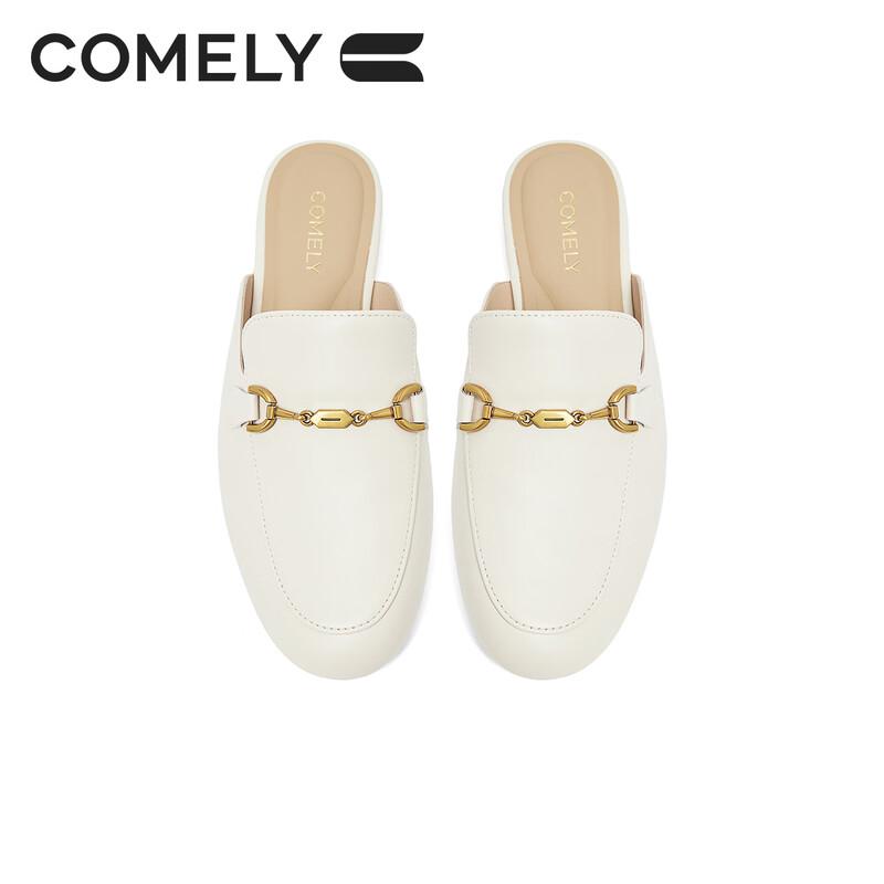 COMELY Women's Sheepskin Pointed Toe Flat Mules