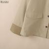 ZANZEA Women Casual Splice Collar Loose Long Sleeve Blouse