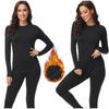 Thermo-Unterwäsche-Set für Herbst und Winter, Rundhalsausschnitt, Top und Leggings für Damen