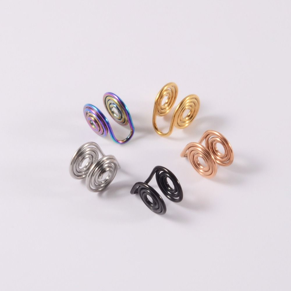 Orecchini a pressione in acciaio inossidabile per gonfiore Spirale Cartilagine Ear Cuff Orecchini a pressione per cheloidi