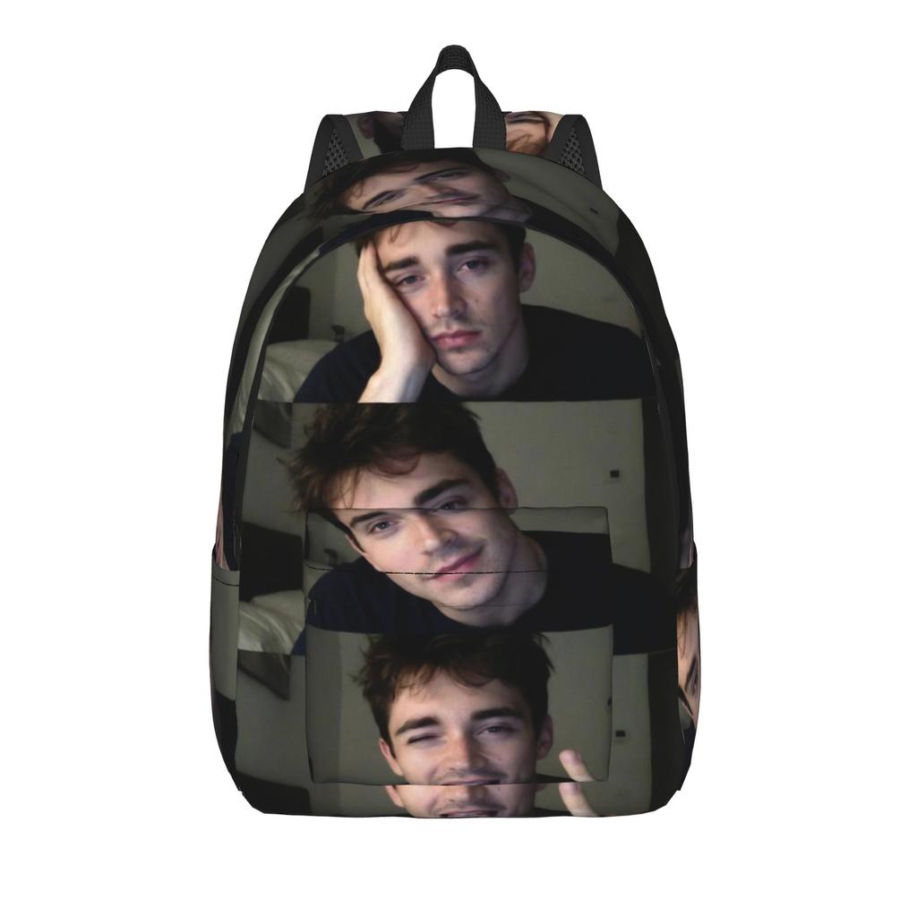 C-Charles Leclerc Backpack for Men Women Cool High School Business Daypack Laptop Canvas Bags Outdoor