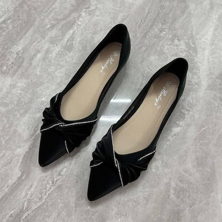 Super soft pointed late evening wind single shoes new autumn new shallow mouth soft sole non-slip flat bottom ladyshoes maternity shoes