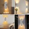 1/2/3pcs LED Intelligent Light,Simple White Design, USB Rechargeable, Two-Head Dimmable Wall-Mounted Motion Sensor Light, Bedsid