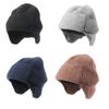 Knit Brimless With Solid Color Earflaps Design Soft Acrylic Winter Pullover Hat For Unisex Adults Teens Daily Cycling Wear