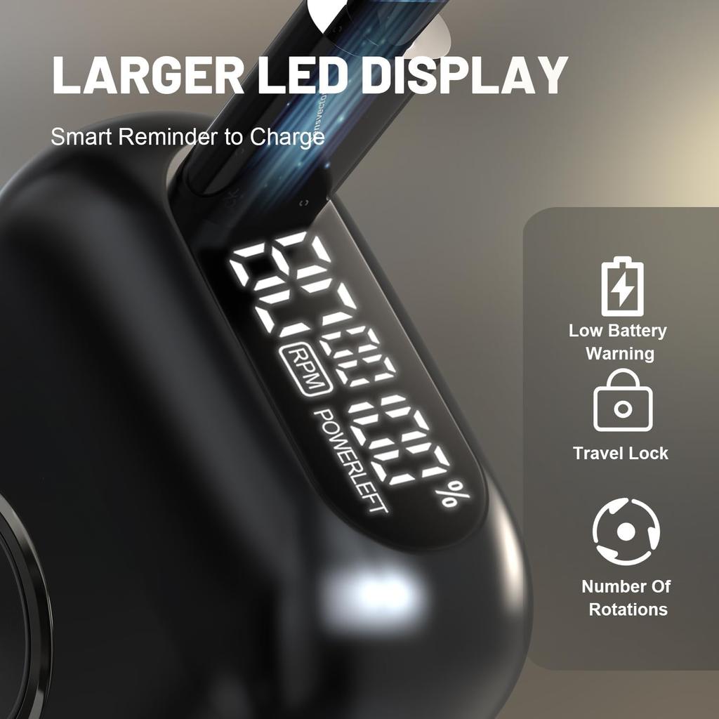 Electric Foil Shavers for Men with 4 Floating Blades & Big LED Display, 2 Gears Adjustable, IPX7 Waterproof Wet/Dry, USB Type C