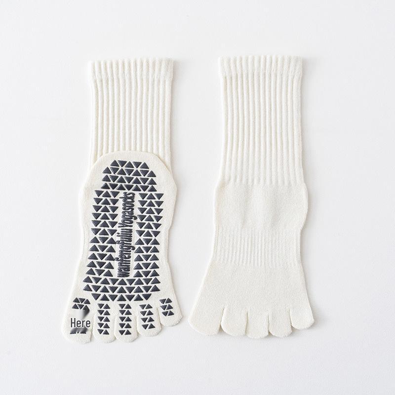 Women's Anti-Slip Yoga Toe Socks, Mid-Calf To Over-the-Knee Pilates and Fitness Socks