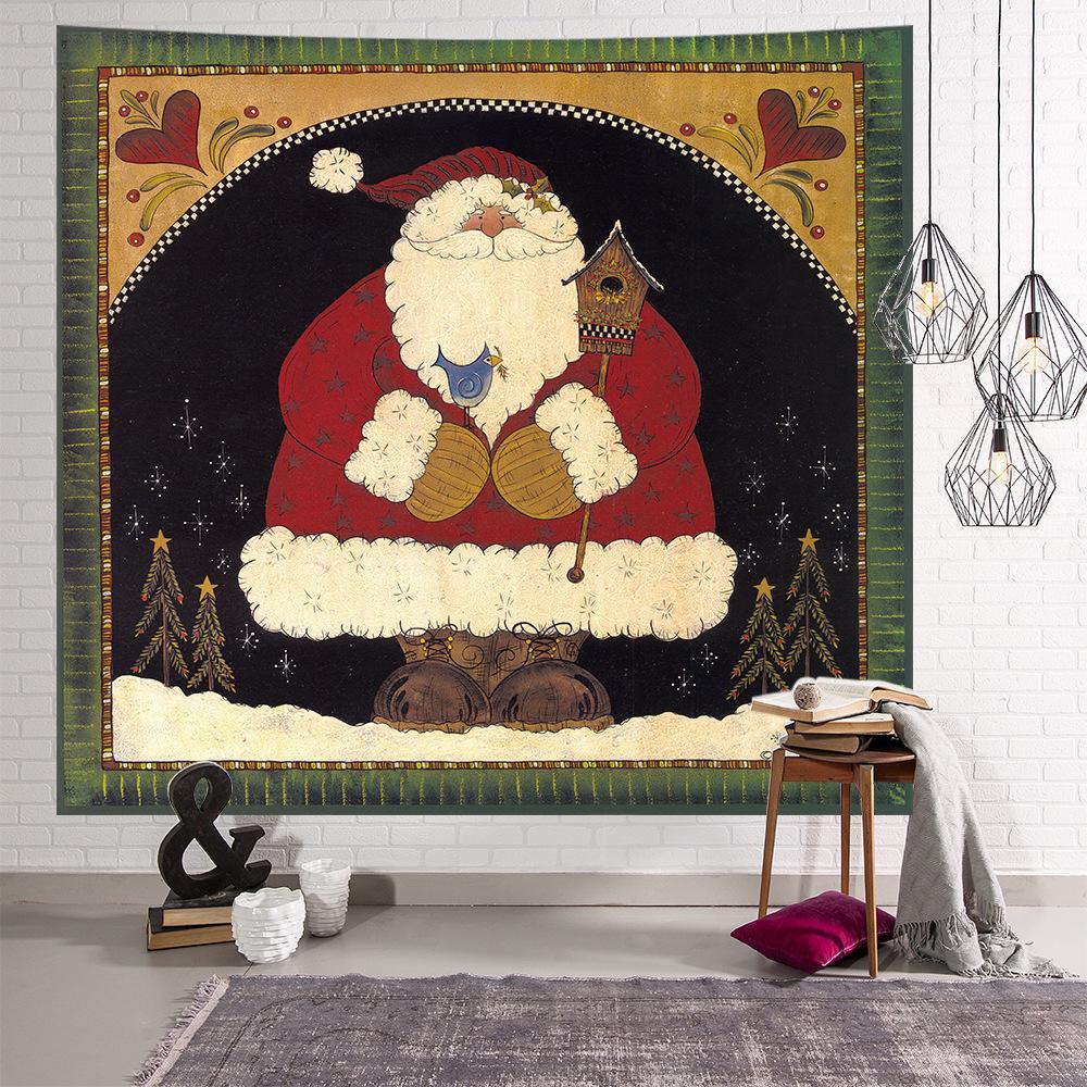 Santa Claus Tapestry Wall Hanging  Art Decoration Background Cloth Dormitory Living Room  Christmas Home