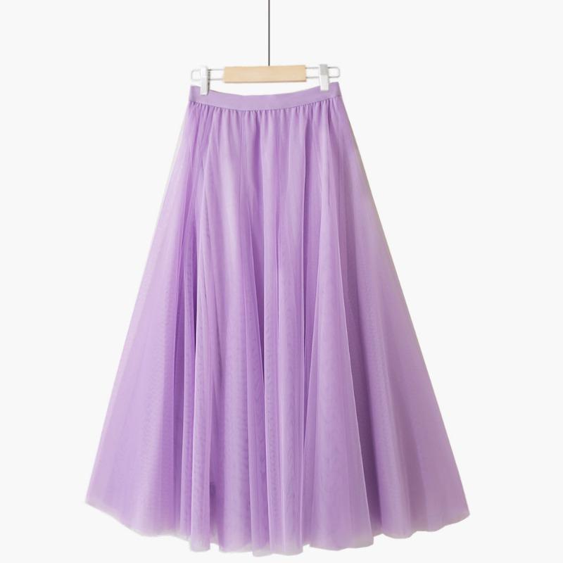 DX~~New Patchwork Ethnic Style Retro Pure Red Pleated Slim Fairy Mesh Skirt