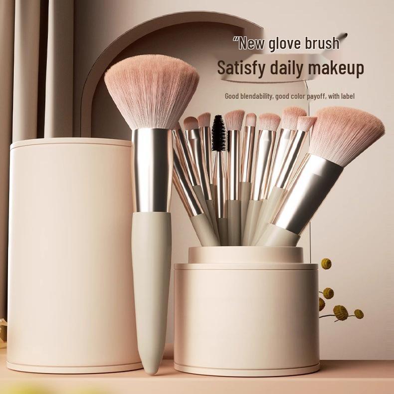 Beginner Makeup Brush Set - Includes Eyeshadow, Loose Powder, Blush, Highlighter, Concealer Brushes with Soft Bristles.