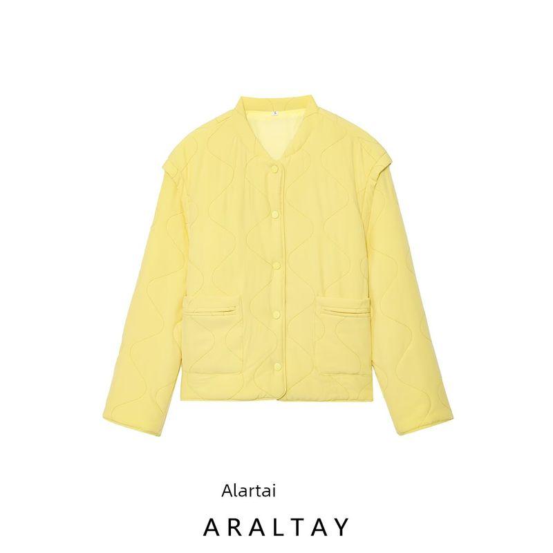 Araltay New Arrival Fashion Style Women's Clothing Fashion All-Match Casual Minimalist Long Sleeve Loose Sewing Cotton-Padded Coat Outwear