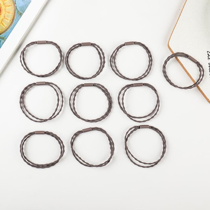 10-Piece Korean Fresh Style Elastic Hair Ties & Headbands Set for Adults