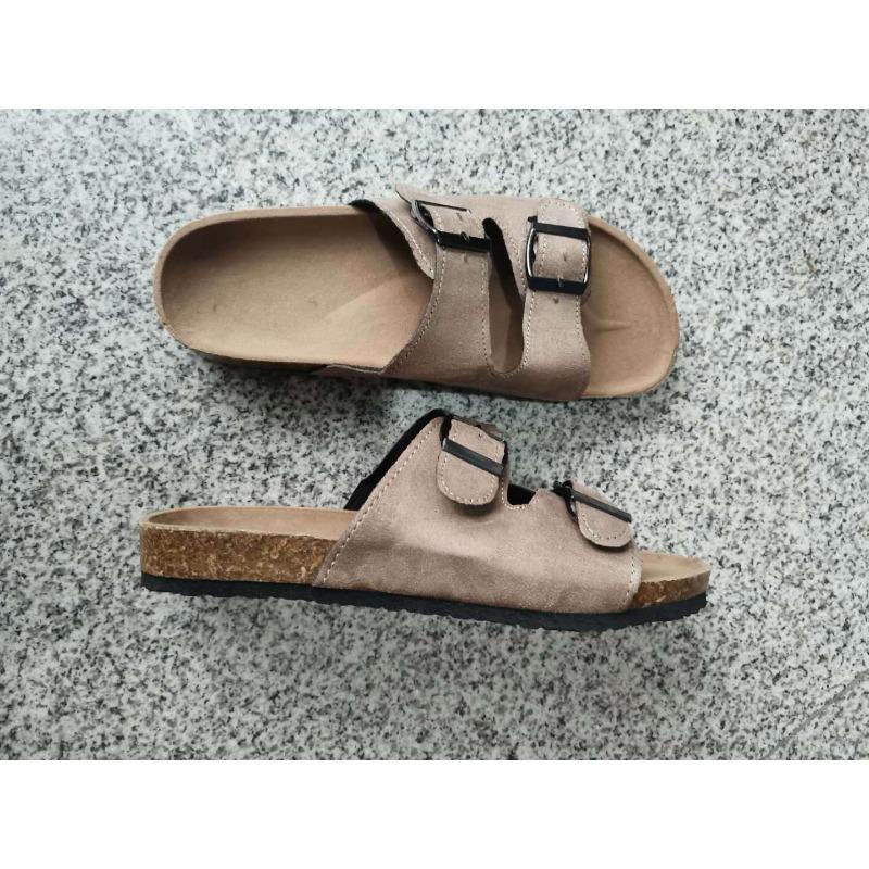 New Thick-soled Belt-buckle One-shoulder Slippers for Women, Large-sized Flat One-shoulder Shoes