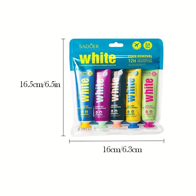 SADOER White Plant Extract Toothpaste Set - Deep Cleansing, Fresh Toothpaste, Travel Toothpaste, 5-piece Set of Sensitive Toothpaste