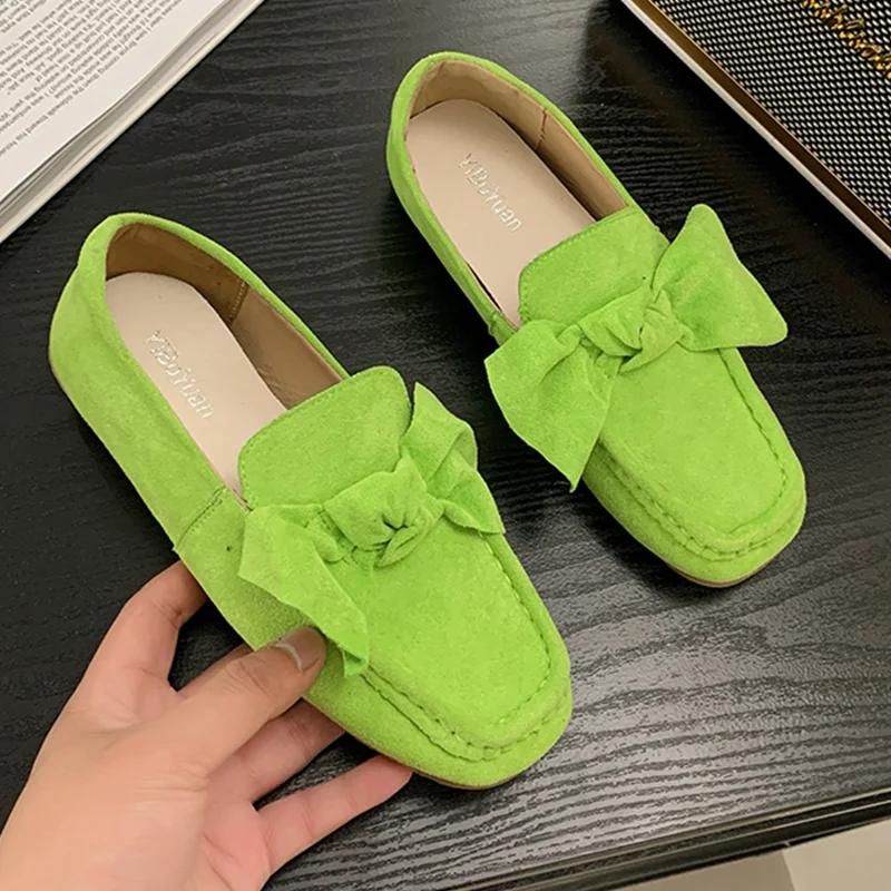 Mode Vår Ballerinaskor Kvinnor Loafers Skor Mode Rosett Casual Skor Klänning Lolita Eleganta Kvinnoskor 2025 Trend Promenad Damskor Zapatillas