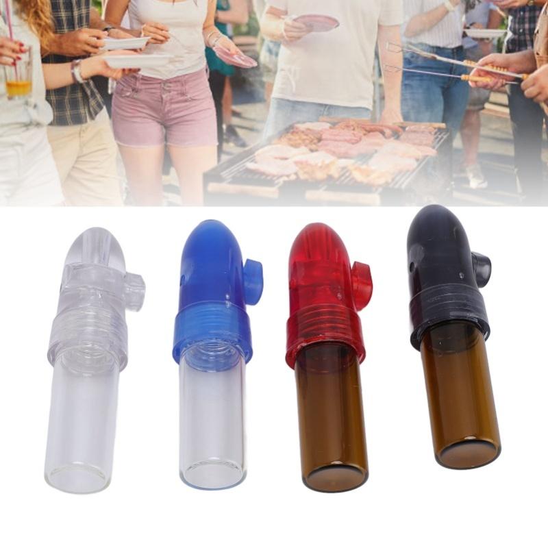 4PCS Portable Spices Dispenser With Knob Switch PP Refillable Mini Spices Storage Bottle Salt And Pepper Shaker With Funnel For