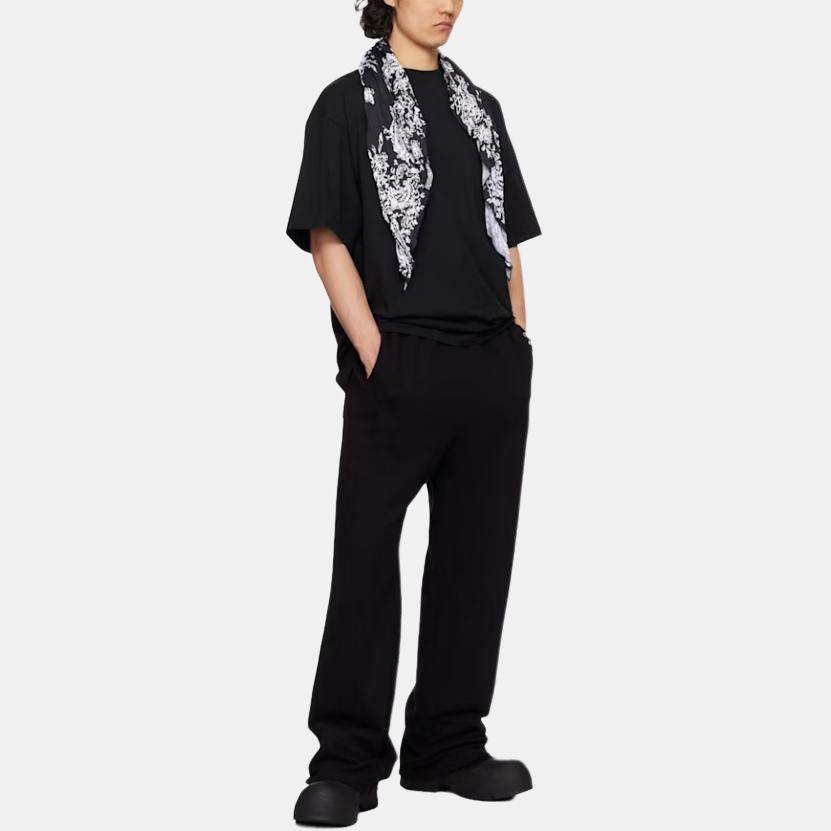 We11done Printed Pattern Short Sleeve T-Shirt Men tops Black WDTT125732UBK