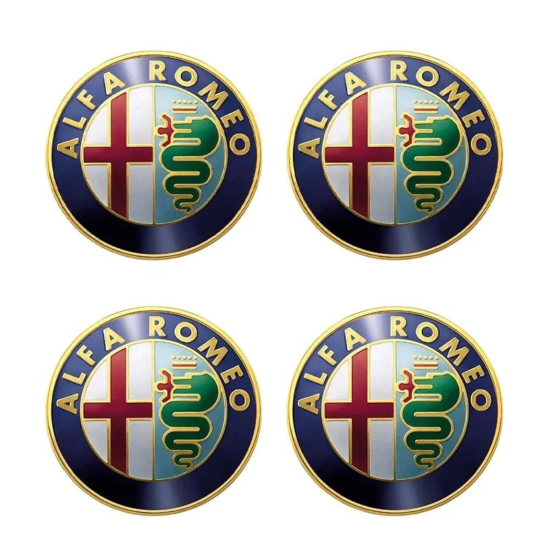 

For Alfa Romeo 4Pcs Aluminum Metal Emblem Car Wheel Center Hub Caps Sticker Badge For Alfa Romeo Giulietta GT 159 147 156 Brera