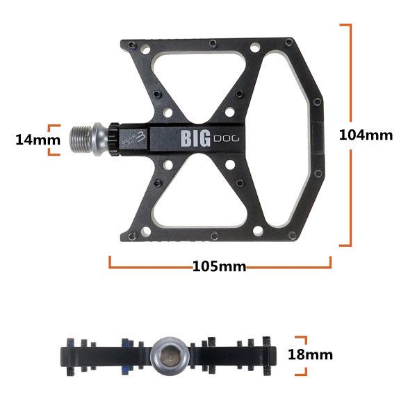 Big dog pedals mountain bike 3 bearing   bicycle bearing wide anti-slip pedals comfortable pedals