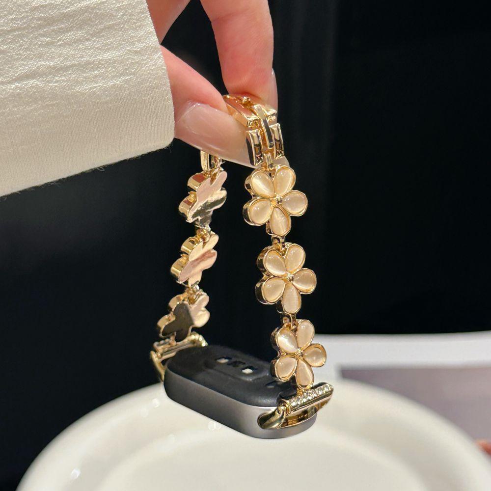 Smartwatch Straps for Mi Band 8 9 10 five Petaled Flowers Bracelet for Mi Band 8Pro 9Pro Wristband Redmi Watch 4 5 Metal Correas
