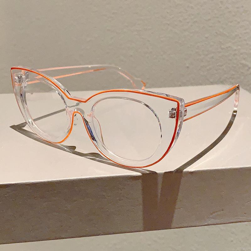 Vintage Anti Blue Light Optical Cat Eye Glasses Women Luxury Brand Designer Myopia Prescription Eyewear Punk Cartoon Line Frame