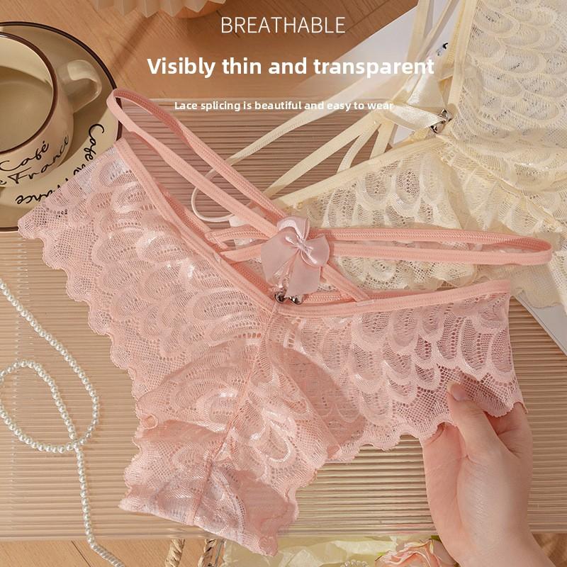 Women's Spring and Summer Pure Double Lace Fast Dry Mesh Low Waist Briefs