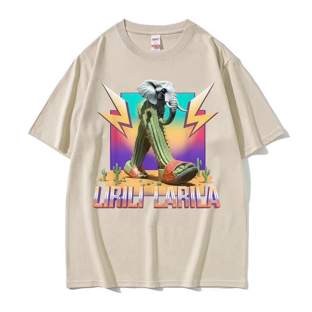 Rolig Lirili Larila T-shirt Herr Sommar Svettabsorberande Andningsbar Topp Bomull Rundhals Kortärmad Mode Herrkläder