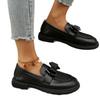 Women's Wide Width Bow Platform Loafers - Chunky Heel Retro Oxford Shoes for Spring/Fall, British Style Comfort Flats