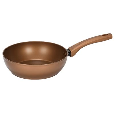 PEARL METAL VISIONS Deep Pan 24cm Frying Pan IH Compatible GOLD Coating CP-8814