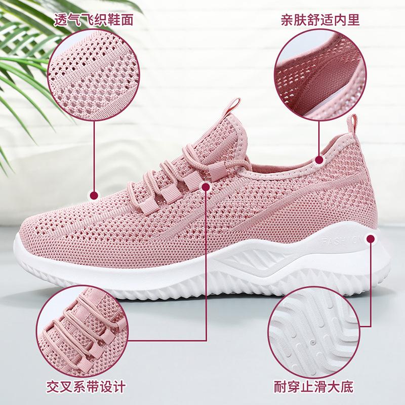 Shoes Women's Summer New Single Shoes Lightweight Soft-soled Women's Shoes Mesh Casual Running Sneakers